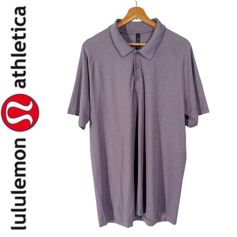 Lululemon Metal Vent Tech Polo Shirt 2.0Rhino Grey / Dusky Lavender Size XL